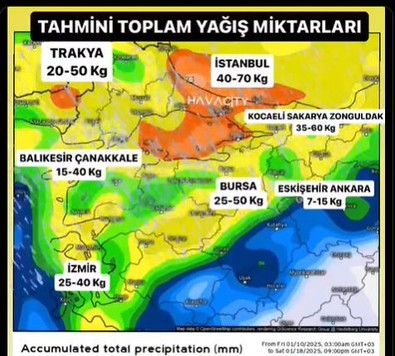 İstanbul, Kocaeli, Sakarya, Zonguldak, Bursa ve Eskişehir için 2-3 puan uyarısı verildi. Başladı başlayacak - Resim : 1