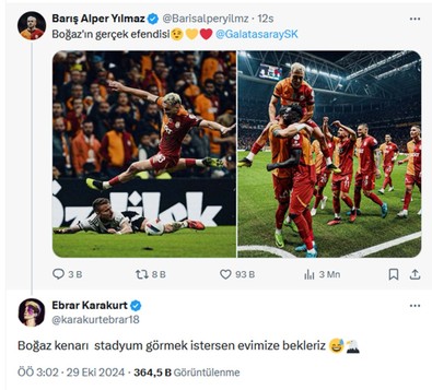 O ifadeyi görünce cevap yazdı! Ebrar Karakurt’tan Barış Alper Yılmaz’ın derbi paylaşımına yanıt! - Resim : 1