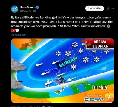 Türkiye ve İtalya'nın üzerine doğru geliyor! 7 Ocak için tarih verildi - Resim : 1