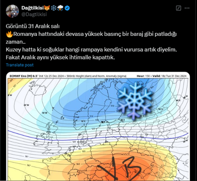 Türkiye ve İtalya'ya 31 Aralık salı günü uyarısı! Romanya'nın üzerinden gelecek - Resim : 1