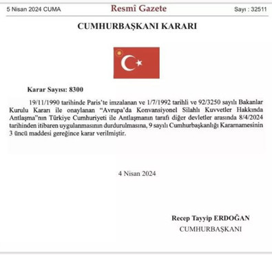 Türkiye 32 yıllık AKKA Antlaşması'ndan geri çekildi! Karar Resmi Gazete'de yayımlandı - Resim : 1