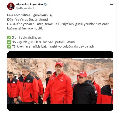 Bakan Bayraktar: Gabar'da günlük petrol üretimi 78 bin varile ulaştı - Resim : 1