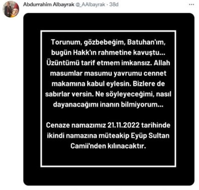 Abdurrahim Albayrak’ın acı günü! Albayrak’tan yürekleri dağlayan açıklama: “Nasıl dayanacağımı inanın bilmiyorum" - Resim : 1