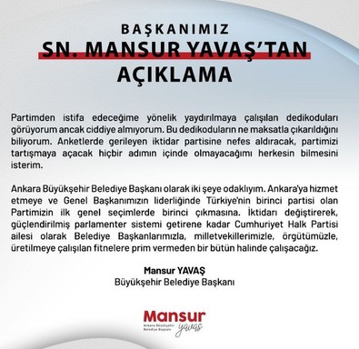 Mansur Yavaş CHP'den istifa mı edecek? İddialar hakkında açıklama yaptı - Resim : 1