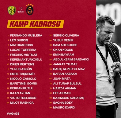 Galatasaray şampiyonluk maçına hazır! İşte MKE Ankaragücü maçı kadrosu - Resim : 2