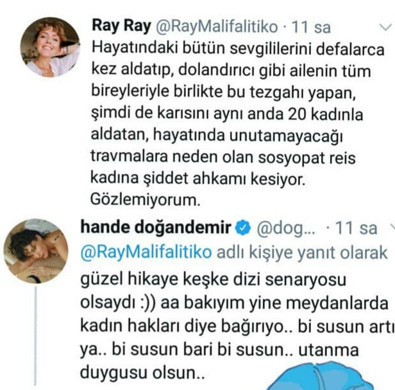 Mert Fırat'a eski sevgilisi Hande Doğandemir'den kadına şiddet tepkisi: Bi susun, utanma duygusu olsun - Resim : 1