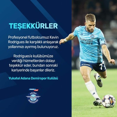 Resmi açıklama geldi! Adana Demirspor’da bir ayrılık daha! Karşılıklı anlaşılarak yollar ayrıldı - Resim : 1