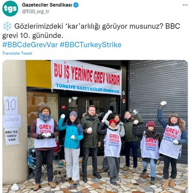 BBC grevi kar yağışına rağmen devam ediyor - Resim : 1