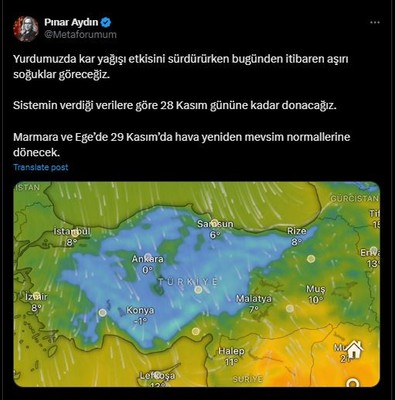 Türkiye'ye acil 28 Kasım uyarısı şimdi geldi. 29'da normale dönecek - Resim : 1