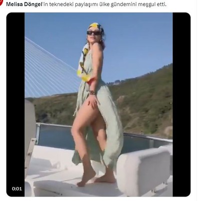 Ünlü oyuncu Melisa Döngel'in tekne pozu olay yarattı! Verdiği frikik sosyal medyada gündem oldu - Resim : 1