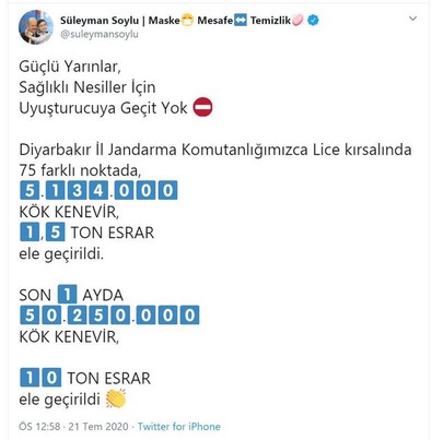 Son dakika... Bakan Soylu duyurdu: Uyuşturucuya büyük darbe - Resim : 1