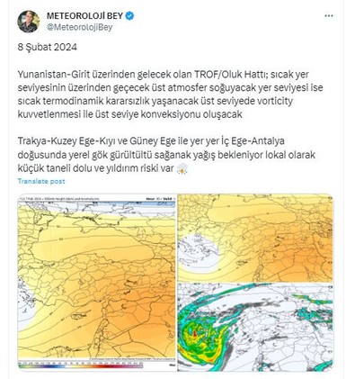 Türkiye'ye Yunanistan üzerinden giriş yapacak. O bölgelere eş zamanlı uyarı yapıldı. Herkes dikkat etsin - Resim : 1
