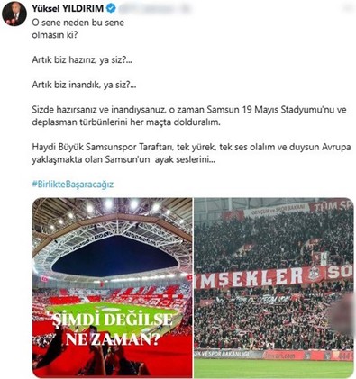 Süper Lig'e damga vurdular! Samsunspor hedef büyüttü! Başkan Yıldırım’dan taraftarları heyecanlandıran paylaşım - Resim : 1