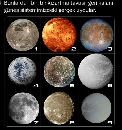 Bunlardan biri kızartma tavası, diğeri güneş sistemimizdeki diğer uydular. Haydi bulun bakalım - Resim : 1