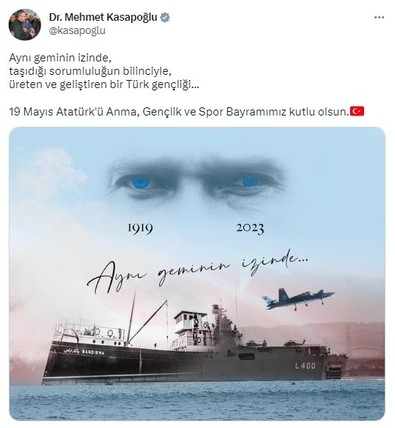 19 Mayıs 1919'un 104'üncü yılı... Bakan Mehmet Muharrem Kasapoğlu ve 81 ilden gençler Anıtkabir’de - Resim : 1