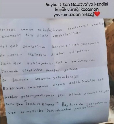 Depremzede çocuğun mektubu yürekleri burktu: Bir gün evlerimize kavuşursak... - Resim : 1