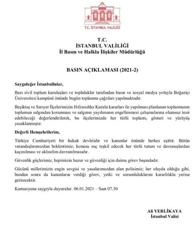 Vali Yerlikaya'dan kritik duyuru!.. Beşiktaş ve Sarıyer ilçelerinde..! - Resim : 1
