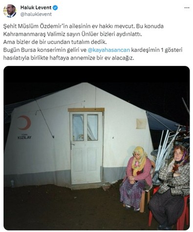 Haluk Levent ve Hasan Can Kaya'dan şehit ailesine destek! - Resim : 1