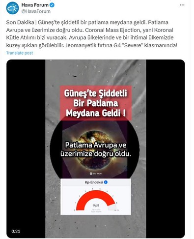 Güneş'te büyük patlama. 100 yılda 1 derken bu geldi. Türkiye'nin üzerine geliyor. Acil telefon tablet bilgisayar şarj edin - Resim : 1