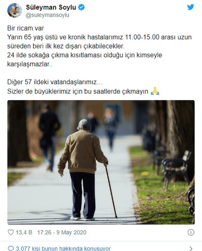 Bakan Soylu'dan 57 ildeki vatandaşlardan rica: O saatlerde dışarı çıkmayın - Resim : 1