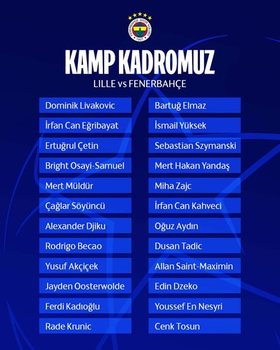 Jose Mourinho kararını verdi! Fenerbahçe'nin Lille maçı kamp kadrosu açıklandı! - Resim : 1