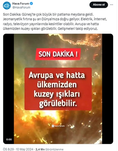 Güneş'te 100 yılda bir meydana gelecek olay, dün akşam gerçekleşti, fırtınası Dünya'ya doğru geliyor. Telefon, elektrik, internete dikkat bir anda gidebilir - Resim : 1