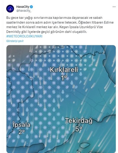 Türkiye için bomba kar yağışı tarihi açıklandı. Önce pusuya yatacak, sonra içeri sızacak - Resim : 1