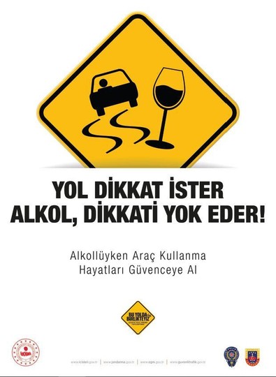 Alkollü araç kullanmaya afişli önlem! Mekanlara farkındalık afişi asılacak - Resim : 1