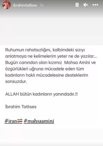 İbrahim Tatlıses'ten dikkat çeken İran paylaşımı: "Tüm kadınların Allah yanındadır" - Resim : 1