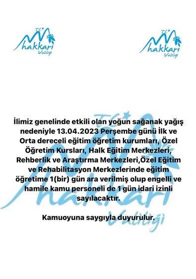 Hakkâri’de sağanak yağış eğitimi vurdu! Okullar bir gün süreyle tatil edildi - Resim : 1