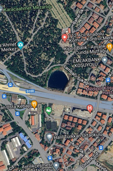 Kadıköy'deki su dolu inşaat çukuru Google Maps'de göl olarak algılanıyor! Hayrete düşüren görüntüler havadan dron ile görüntülendi - Resim : 2