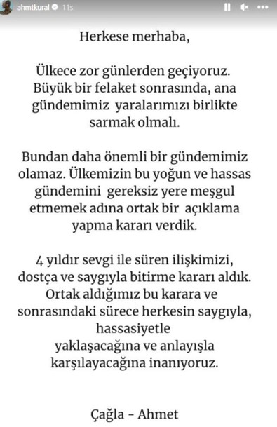 4 yıllık büyük aşk bitti! Ahmet Kural ve Çağla Gizem Çelik’ten kötü haber - Resim : 1