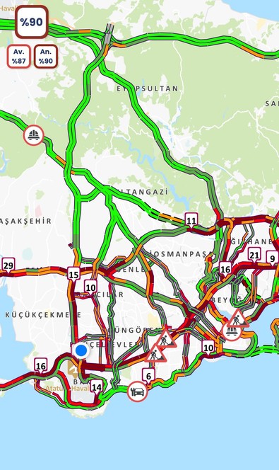 İstanbul trafiğini lodos vurdu! Vatandaşlar zor anlar yaşadı: Trafik yoğunluğu yüzde 90'a ulaştı - Resim : 2