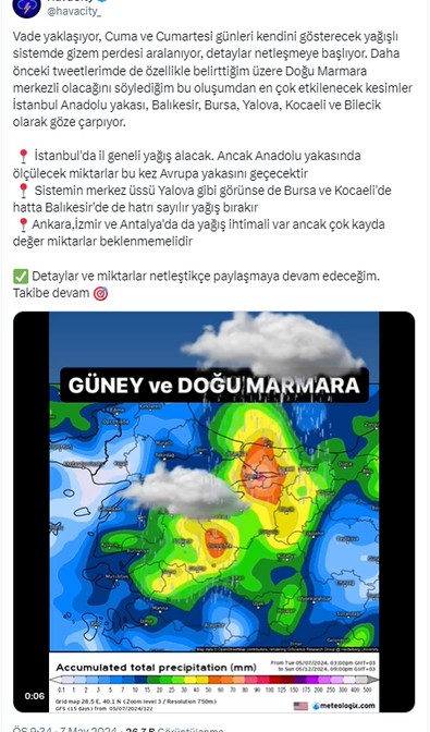 Vade yaklaşıyor, Türkiye'de 2 gün sonra kendini gösterecek. En çok etkilenecek şehirler belli oldu bile... Cuma ve cumartesiye dikkat - Resim : 1