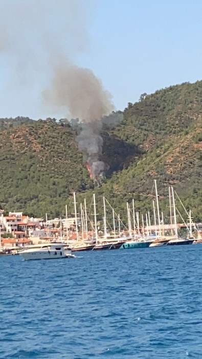 Marmaris’te orman yangını! Havadan ve karadan müdahale başladı - Resim : 1
