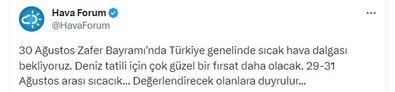 Türkiye'ye 30 Ağustos tatili hakkında flaş haber. Türkiye genelinde etkisini gösterecek. Evden çıkacaklara duyurulur - Resim : 1