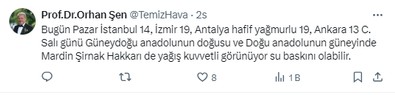 Doğu Anadolu ve Güneydoğu Anadolu dikkat... Şakası yok, bu kez fena gelecek. Özellikle Mardin, Şırnak ve Hakkari, dikkat. Herkes tedbirini alsın - Resim : 1