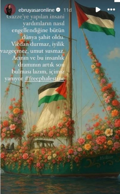İsrail vahşetine ve “Madleen” müdahalesine bir tepki de ünlü sanatçı Ebru Yaşar'dan… Bu etiketle sosyal medya hesabından paylaştı! - Resim : 2