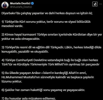 Mustafa Destici'den HÜDA PAR çalıştayına tepki: "Kimse hayal kurmasın" - Resim : 1