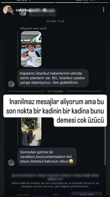 Milli kaleci Uğurcan Çakır'ın eşi Kübra Çakır, kendisine gelen mesajı ifşa etti: Bir kadının bir kadına bunu demesi çok üzücü! - Resim: 6