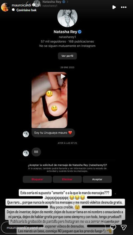 China Suarez'i aldattığı iddiaları patlak vermişti! Mauro Icardi, çıplak pozlarını atan Natasha Rey'i ifşaladı! - Resim: 7