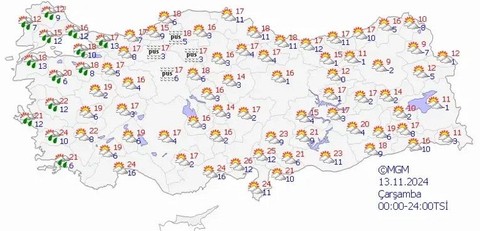Meteoroloji uyardı: Hafta sonuna dikkat! İşte 13 Kasım il il hava durumu tahminleri - Resim: 1