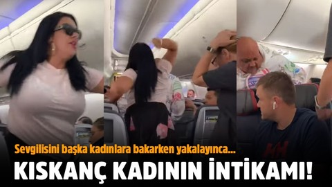 Kıskanç kadın uçağı birbirine kattı