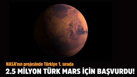 2,5 milyon Türk Mars için NASA'ya başvurdu