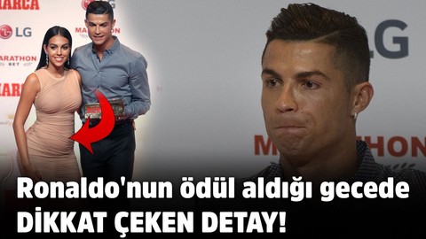 Ronaldo'nun ödül aldığı gecede dikkat çeken detay!