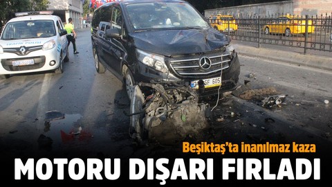 Beşiktaş'ta inanılmaz kaza! Motor dışarı fırladı