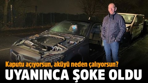 Talihsiz adam uyandığında otomobilini bu halde buldu