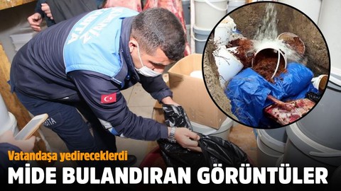 Mide bulandıran görüntüler! Vatandaşa yedireceklerdi