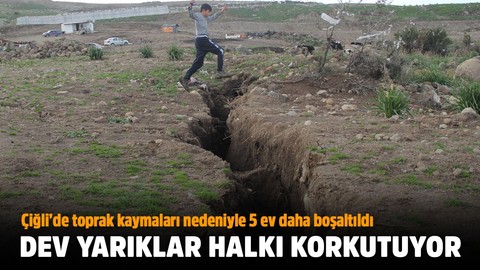 Dev yarıkların oluştuğu Çiğli'de 5 ev daha boşaltıldı