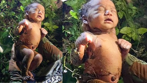 Yırtıcı hayvanlarla dolu ormana atılan yeni doğmuş bebek vücudunu solucanlar sarmış halde bulundu